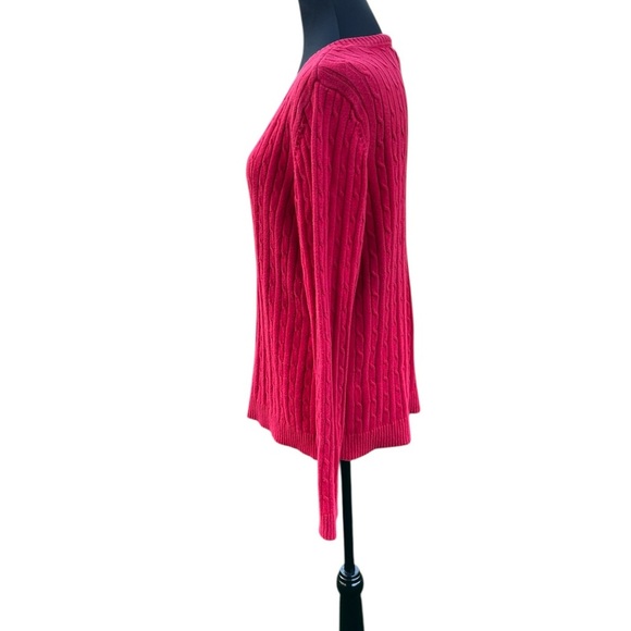 Vibrant Red V-Neck Women's Sweater by Croft  & Barrow Size Medium - Picture 4 of 5